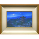 清水規「月明法隆寺」日本画