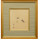 藤田嗣治「蜂とくわがた虫」墨＋水彩27.3×24.1cm
