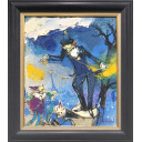 松井ヨシアキ「夢街の男」油彩60.6×50.0cm