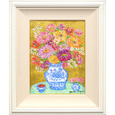 レスリー・セイヤー「Dahlias with Mixed Bouquet」油彩40.6 × 30.5 cm