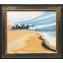 アンドレ・ブラジリエ「海辺の騎手」油彩 20号