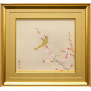 上村松篁「鶯」日本画+日本画+日本画+日本画37.5 × 42.0 cm