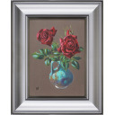 杉山寧「薔薇」日本画＋パステル41.8×29.6cm