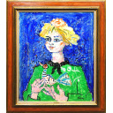 ポール・アイズピリ「鳥と少女」油彩+油彩100.0 × 81.0 cm