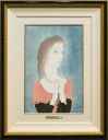 藤田嗣治「婦人像」木版画38.5×28.7cm