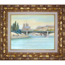 ロルフ・ラフルスキー「シュリー橋とノートルダム寺院」油彩F6号