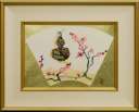 小倉遊亀「紅梅と徳利」木版画