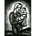 ジョルジュ・ルオー「『MISERERE （ミセレーレ）』より 高慢と無信仰のこの暗き時代に、地の果てより聖母は見守る No.56」銅版画