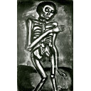 ジョルジュ・ルオー「LA MORT L'A PRIS COMME IL SORTAIT DU LIT D'ORTIES 死は彼を奪いぬ、いら草の床より出でしとき No.45」銅版画