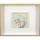 南桂子「魚と花」紙にペン14.8 × 15.5 cm