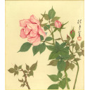 松林桂月「薔薇」木版画