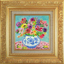 レスリー・セイヤー「Flowers in the Room」油彩19.0 × 19.0 cm