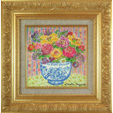 レスリー・セイヤー「Roses and Lilacs」油彩+油彩+油彩19.0 × 19.0 cm