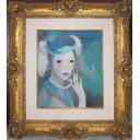 マリー・ローランサン「首飾りの少女」油彩+油彩+油彩F8号
