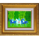 セルジュ・ラシス「緑の乗馬」油彩