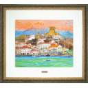 児玉幸雄「古城のある海岸(スペイン)1990」水彩+水彩+水彩43.0 × 52.0 cm