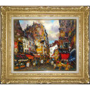 山本彪一「パリの街角」油彩