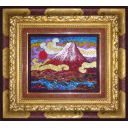 絹谷幸二「河口湖の富士」ミクストメディア