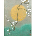 石踊達哉「月下白梅」日本画