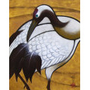 橋本明治「鶴」日本画+日本画43.0 × 35.0 cm
