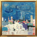 ジル・ゴリチ「パリ風景」油彩+油彩40号スクエア