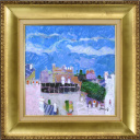 ジル・ゴリチ「パリの屋根」油彩+油彩40.0 × 40.0 cm