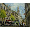 藤森悠二「パリの街並み」油彩