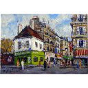 藤森悠二「パリの街角」油彩+油彩15.8 × 22.7 cm