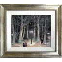 ミッシェル・ドラクロワ「ブローニュの森の夕べ Bois de Boulogne le soir III」油彩22.0 × 25.5 cm