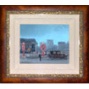 ミッシェル・ドラクロワ「ソルティエ・ドゥ・パリ」油彩26.6 × 21.5 cm