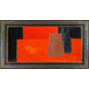 ベルナール・カトラン「赤と黒の静物画 nature morte rouge et noir」油彩51.0 × 100.0 cm
