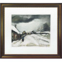 モーリス・ド・ヴラマンク「雪景色」銅版画+銅版画