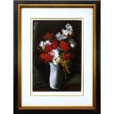 モーリス・ド・ヴラマンク「黒い背景の花瓶の花」ヘリオグラビュール