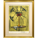 ベルナール・ビュッフェ「ガレの花瓶の花束」リトグラフ