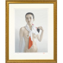 高塚省吾「絹のスカーフ」リトグラフ+リトグラフ