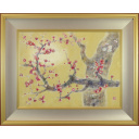 山崎隆夫「紅白梅花」日本画