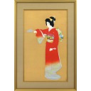 上村松園「序の舞」木版画+木版画