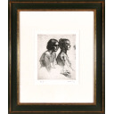 小磯良平「二人の女性」銅版画+銅版画