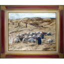 小田和典「廃墟と羊飼い」油彩