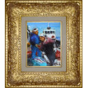 工藤和男「漁婦漁師」油彩+油彩F0号