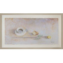 トマサ・マーティン「黄色いバラのある風景」油彩+油彩29.5 × 60.0 cm