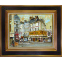 嶋津俊則「パリの街角」油彩