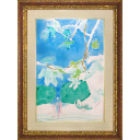 ポール・ギヤマン「樹下の戯れ」水彩57.0 × 38.0 cm