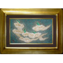 阿部穣「雲に蛙」日本画P6号