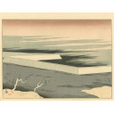 坂本繁二郎「『筑紫五景』より 火の海」木版画
