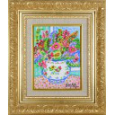 レスリー・セイヤー「Favorite Tulip and Lillies」油彩20.0 × 15.0 cm