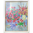 レスリー・セイヤー「窓辺の花」油彩+油彩119.0 × 91.0 cm