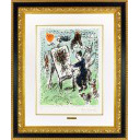 マルク・シャガール「『Les Quinze Dernières Lithographies de Marc Chagall』より 翼のある画家　M.1043」リトグラフ+リトグラフ+リトグラフ