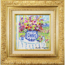 レスリー・セイヤー「Flower Garden」油彩21.0 × 21.0 cm