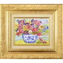 レスリー・セイヤー「Flowers in Porcelain」油彩16.0 × 21.0 cm